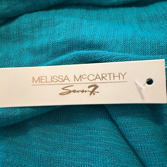 Melissa McCarthy Seven7 Cardigan Sweater Long Open Turquoise Size M NWT Casual - Picture 11 of 15